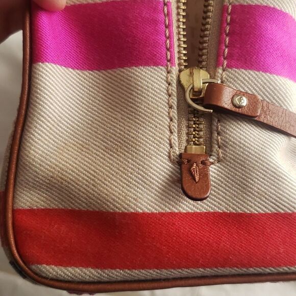 Kate Spade Oak Island Kaleigh Stripe Satchel Tote Handbag Purse Preppy Duffel - Picture 6 of 10